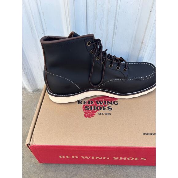 Red Wing 8849 Mens Sz 12 D Heritage Classic 6" Moc-Toe Work Boot Black USA Made - Picture 3 of 8